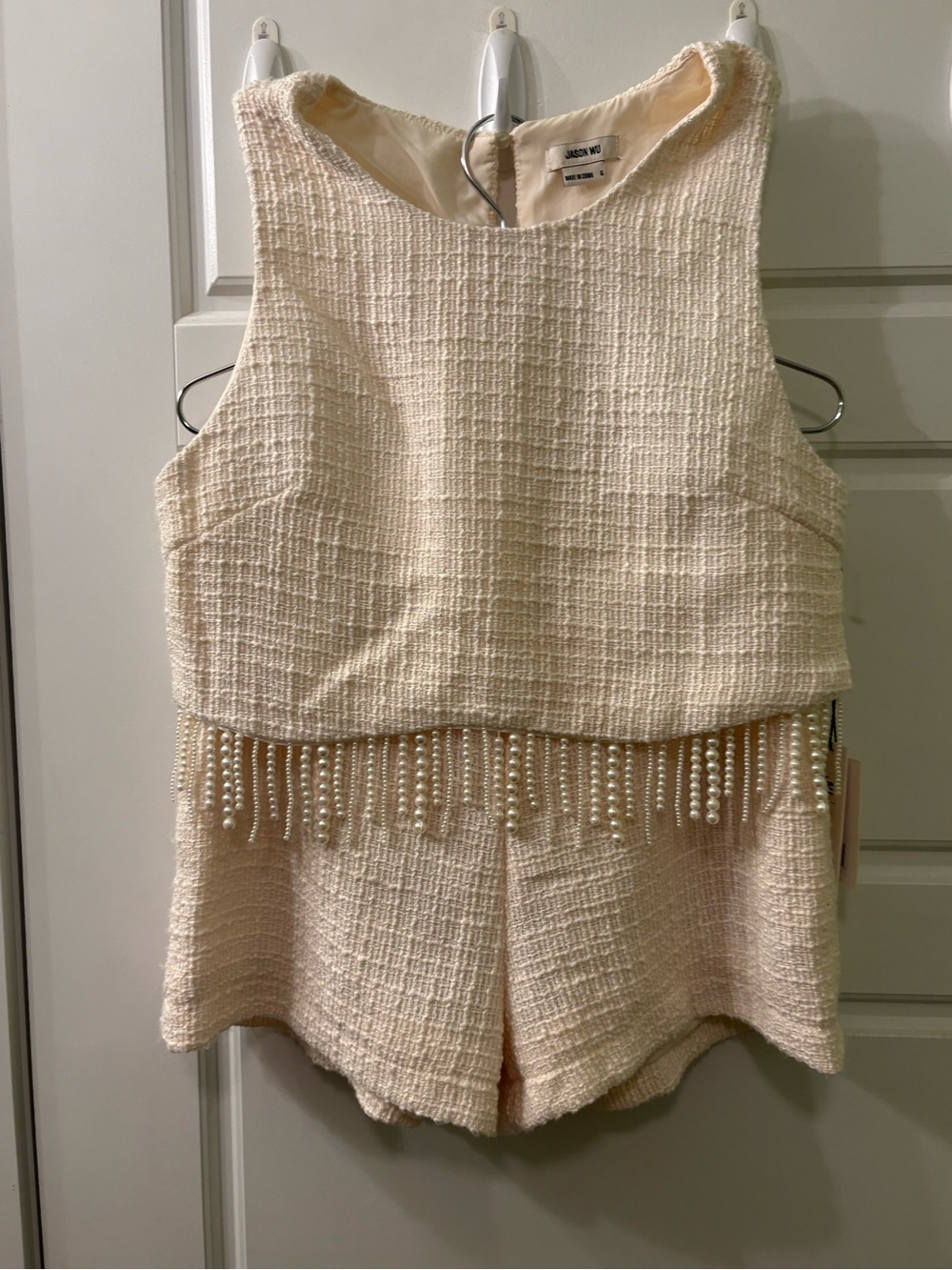 NWT Jason WU 2-Piece Cream Tweed Fringe Set Size 6
